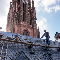 Altdeutsche Schieferdeckung Dom Römer Frankfurt