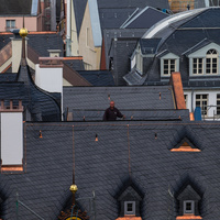 Altdeutsche Schieferdeckung Dom Römer Frankfurt