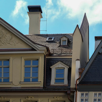 Altdeutsche Schieferdeckung Dom Römer Frankfurt